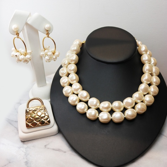 Vintage Baroque Massive Pearl Carolee Necklace - Picture 4 of 11